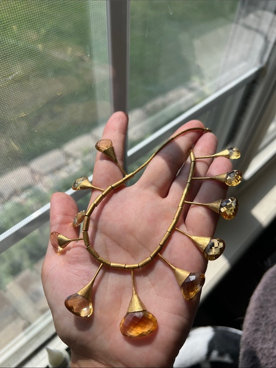 Jewelry - Vintage Gold Crystal Teardrop Necklace - Women Jewelry